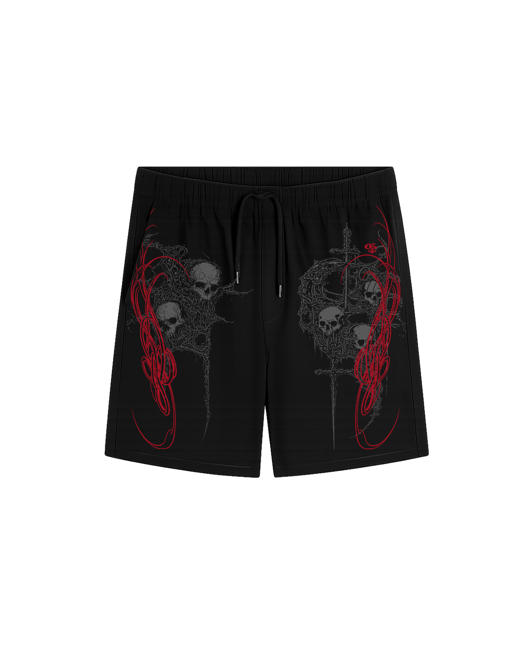 Crimson Skull Sigil Shorts