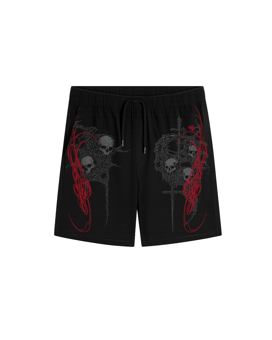 Crimson Skull Sigil Shorts