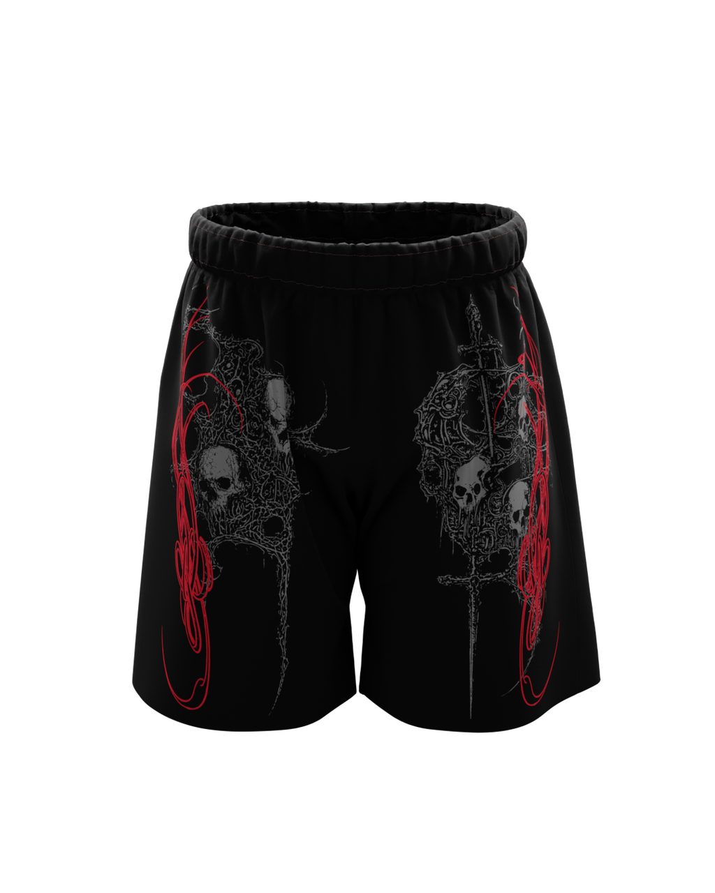 Crimson Skull Sigil Shorts