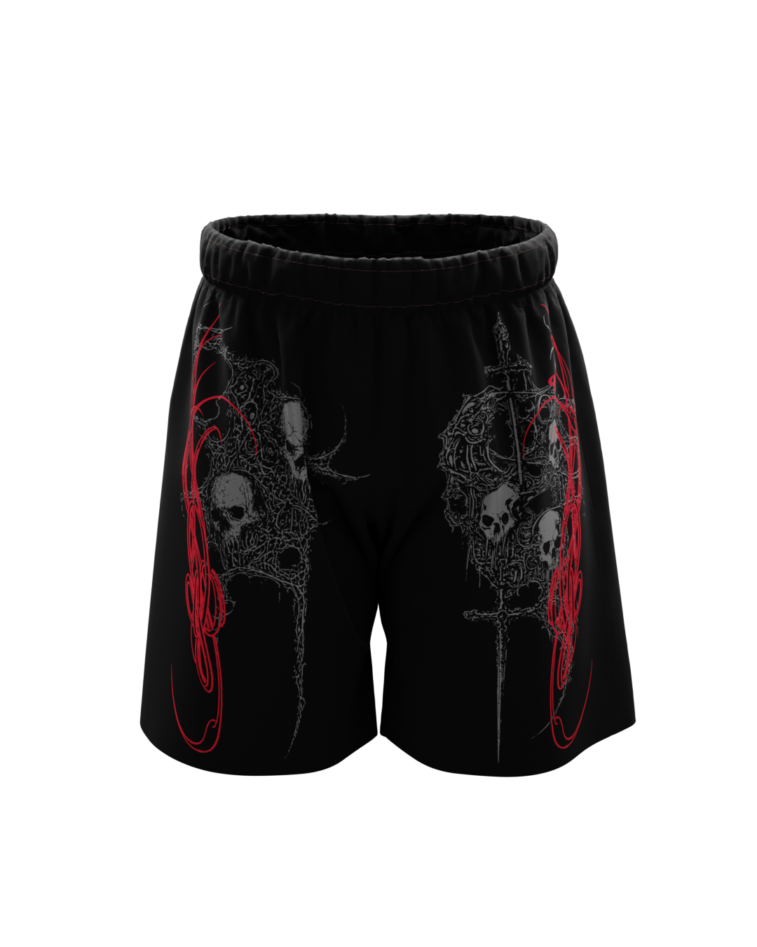 Crimson Skull Sigil Shorts