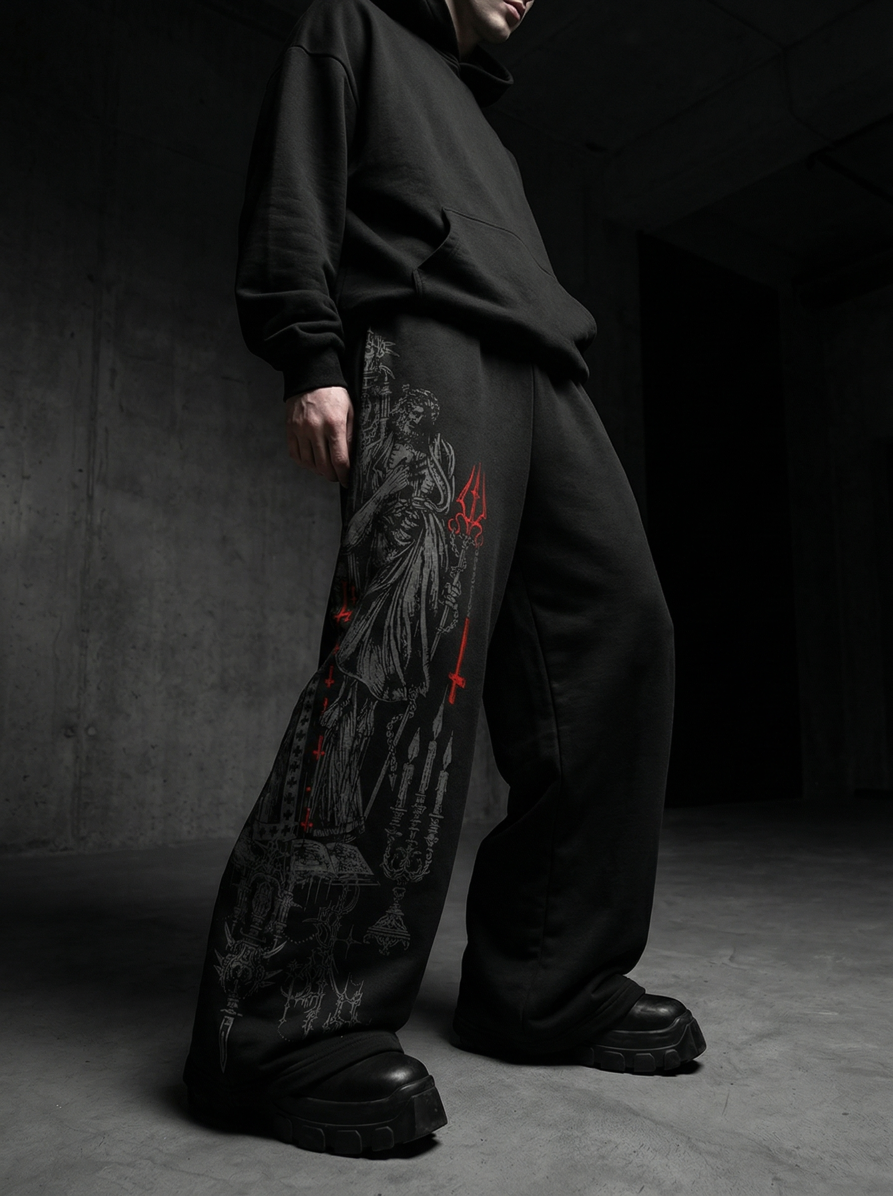 Crimson Cathedral Baggy Pants