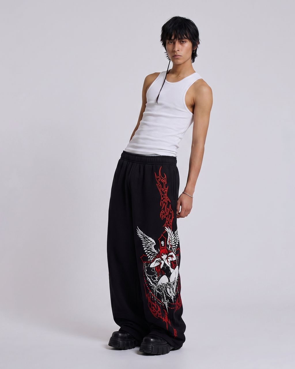 Scarlet Fallen Angel Baggy Pants