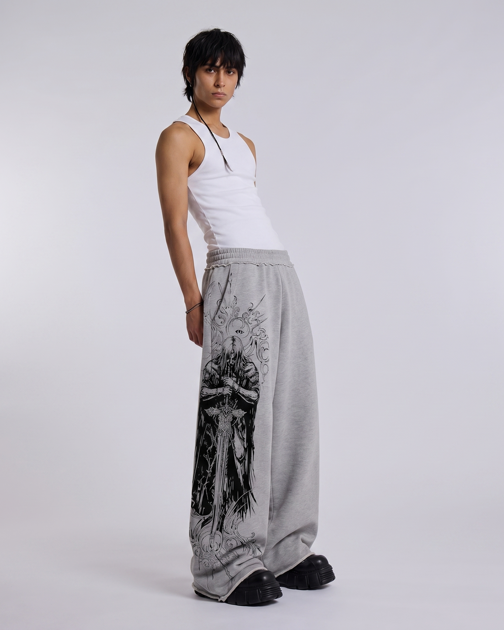 Stryk Grey Gothic Baggy Pants