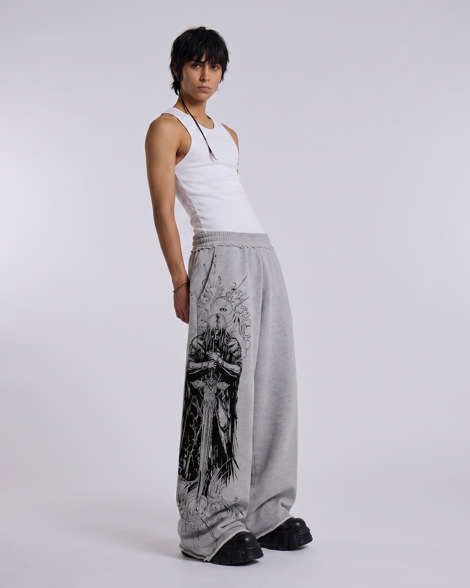 Stryk Grey Gothic Baggy Pants